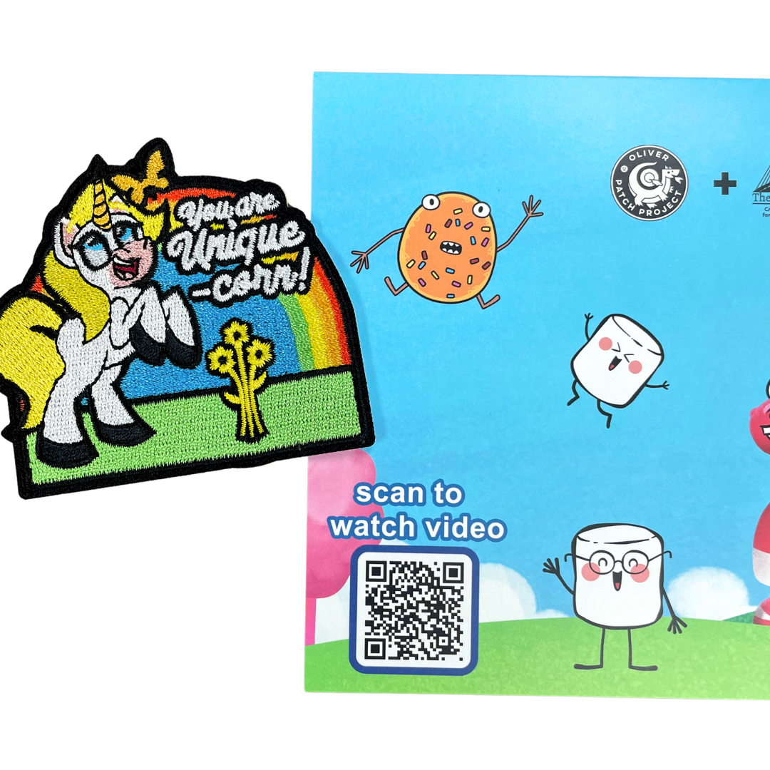 Be Unique-corn Unicorn POP Greeting Card with Patch