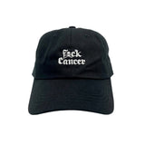 Fxck Cancer Black Stacked Dad Hat