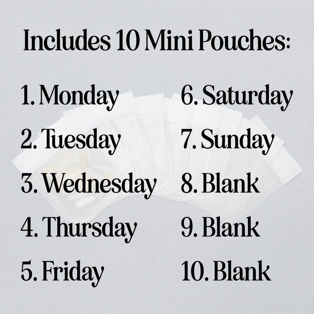 Mini Pill Pouches - Set of 10