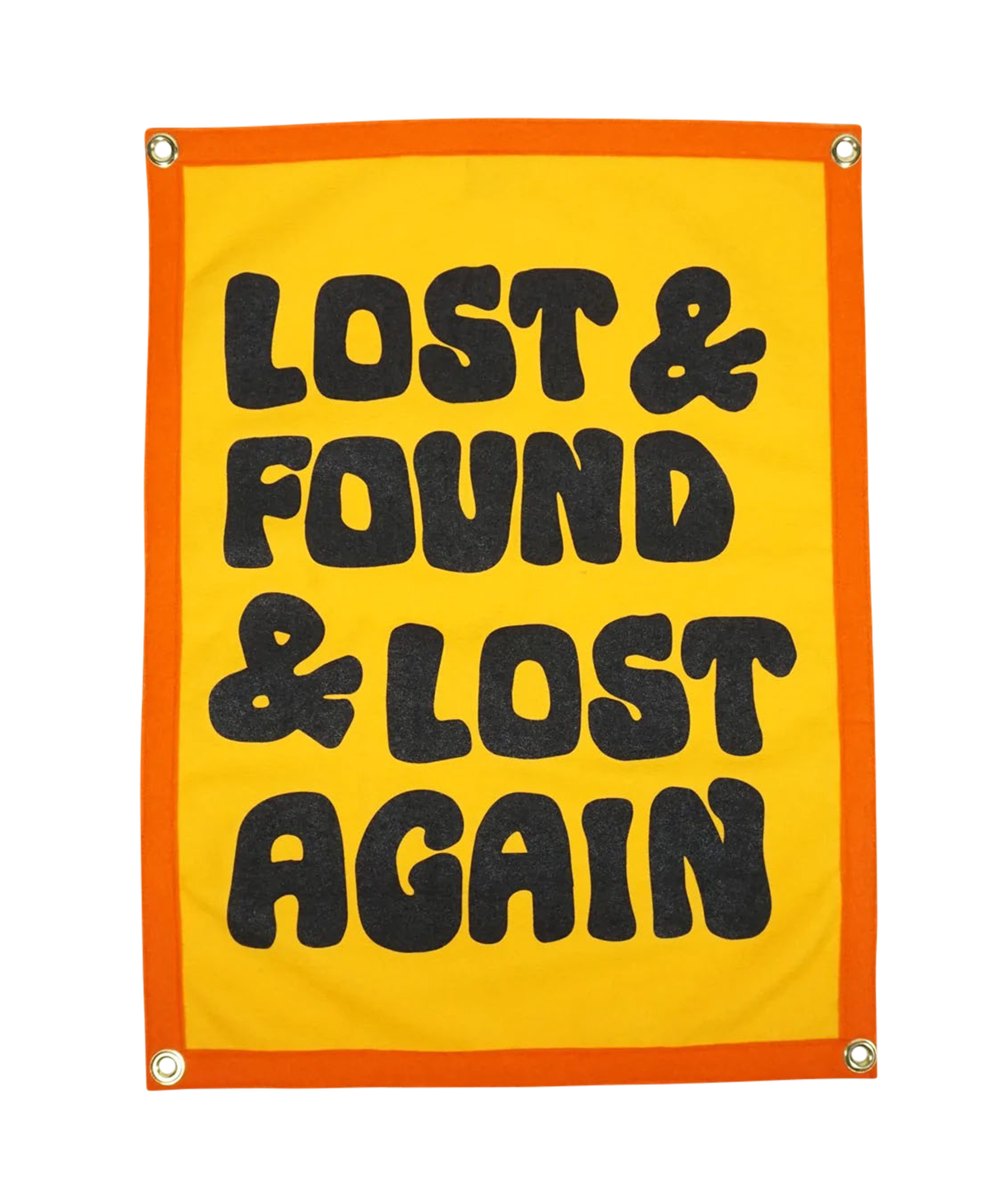 Lost & Found & Lost Again Camp Flag • Chrome Yellow x Office of Brothers x Oxford Pennant Original