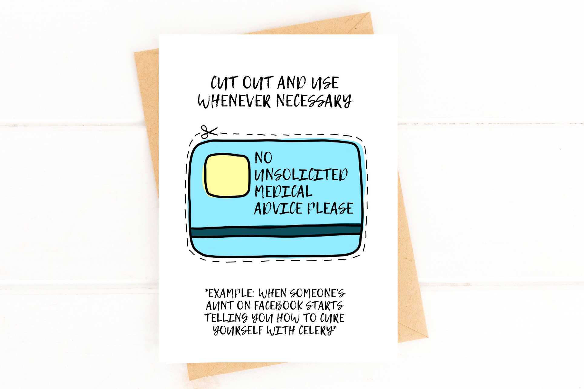 No Unsolicited Medical Advice Please Card Funny Get Well Card