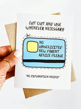 Baby Shower Card – Funny No Unsolicited Advice Card for New Parents