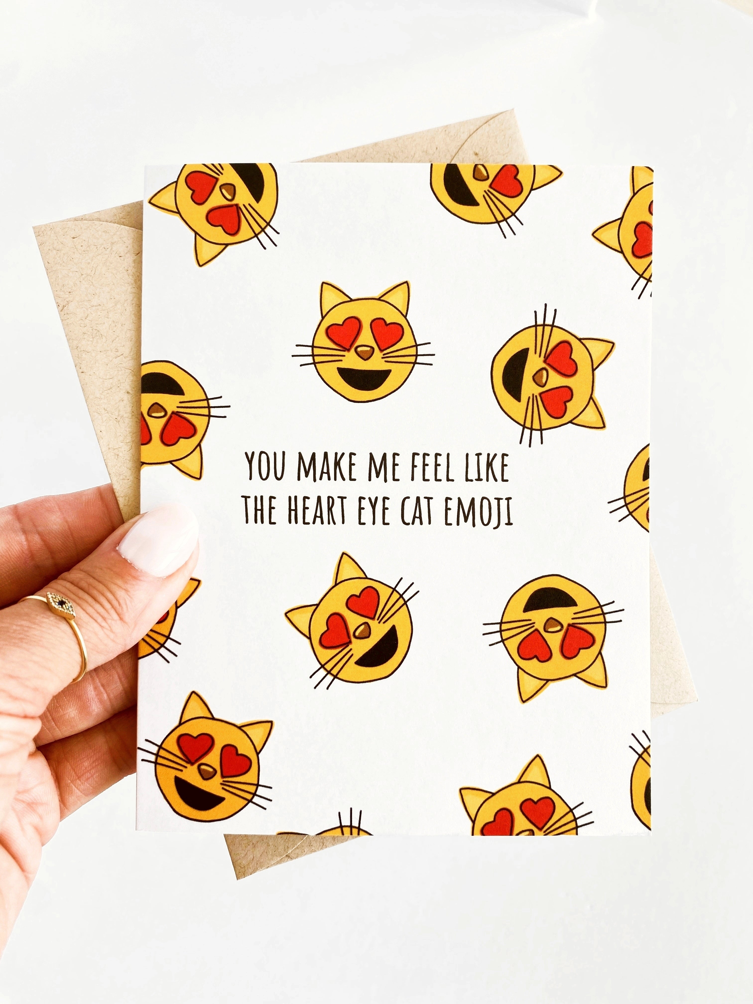 Funny Cat Emoji Valentine’s Card – Cute Anniversary Card for Cat Lovers