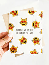 Funny Cat Emoji Valentine’s Card – Cute Anniversary Card for Cat Lovers