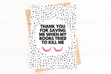 Funny Breast Cancer Doctor Thank You Card – Oncologist Appreciation Greeting Card