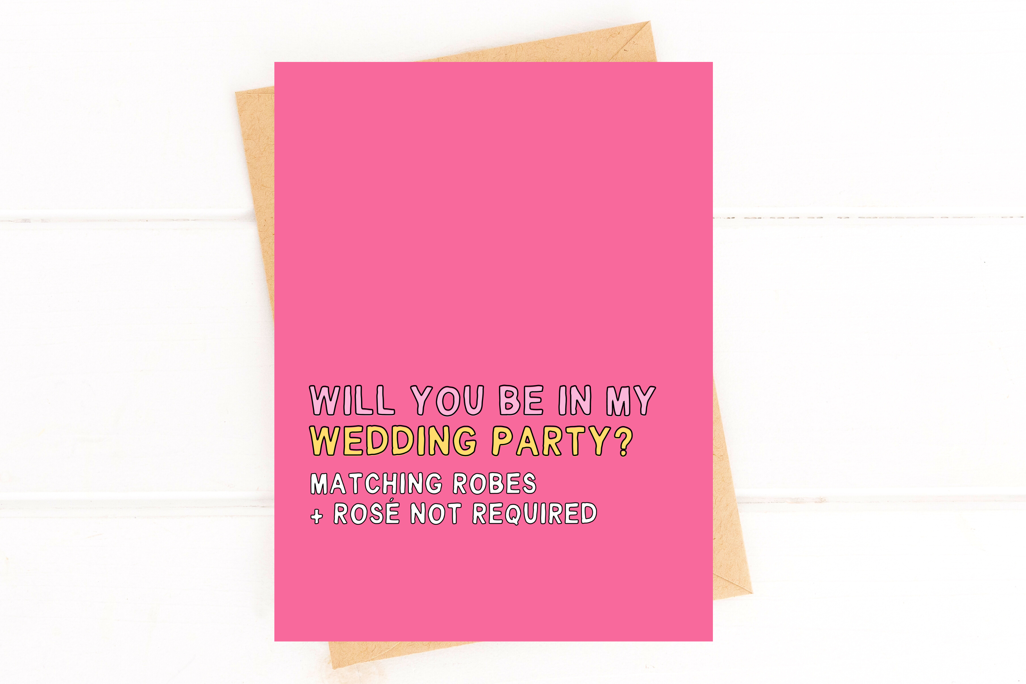 Will You Be My Bridesmaid Funny Bridesmaid Proposal Card