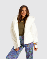 The Warrior Effect™ by Jill Martin Chenille Logo Cropped Sherpa Lounger Jacket
