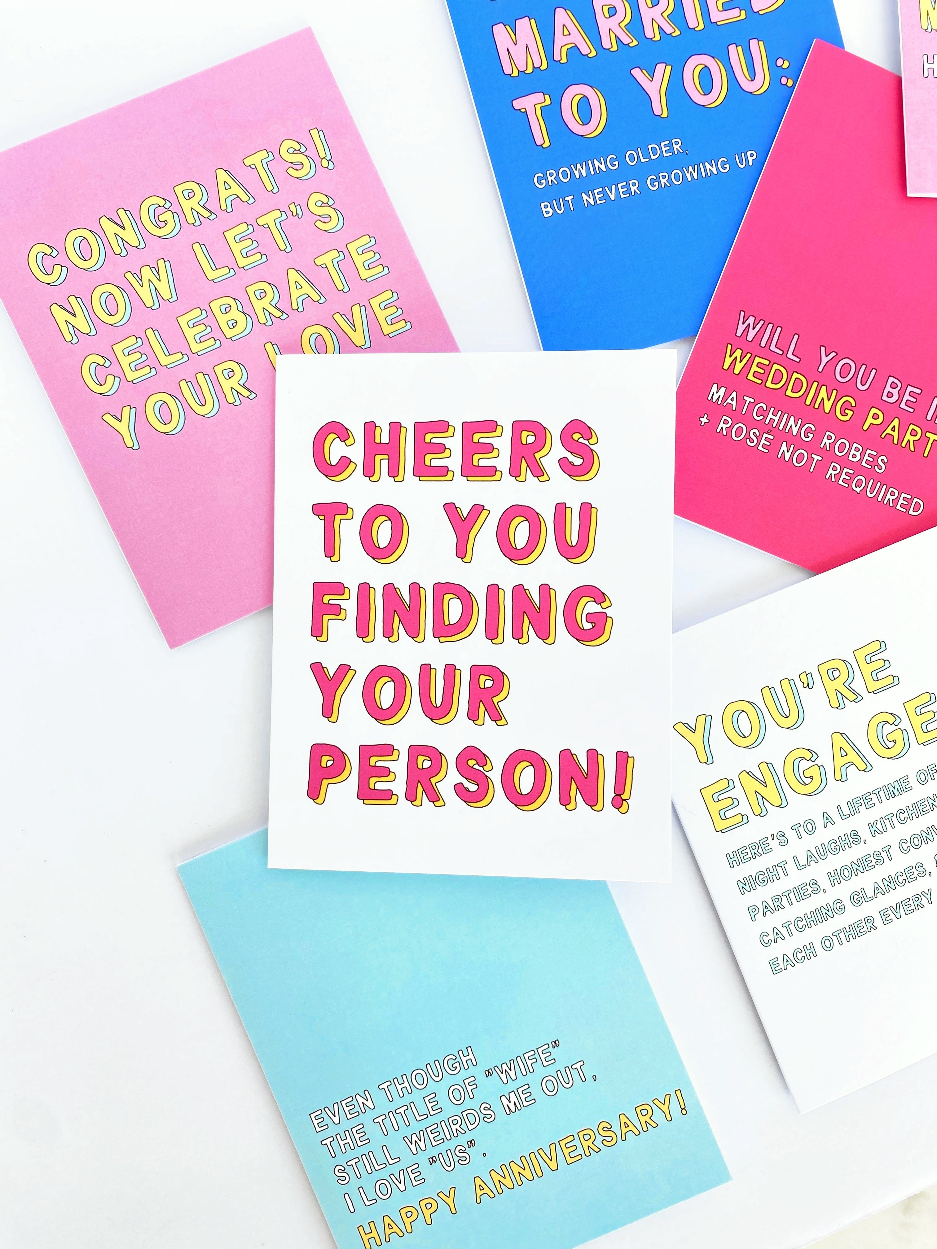 Cheers to Finding Your Person Inclusive Engagement Card