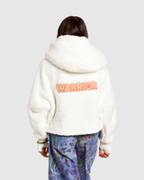 The Warrior Effect™ by Jill Martin Chenille Logo Cropped Sherpa Lounger Jacket