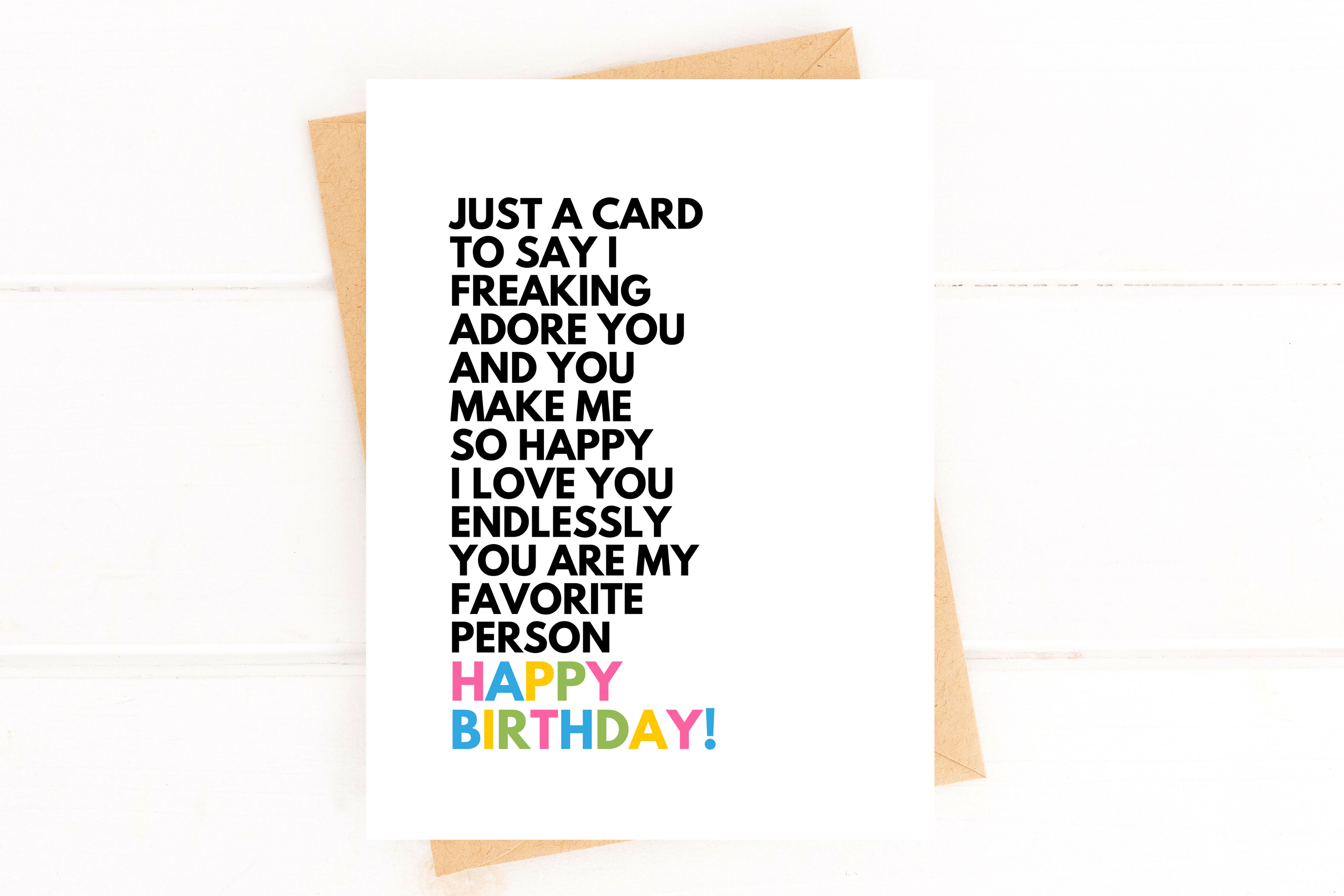 Birthday Card - I Love You My Favorite Person Card
