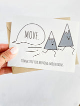 Move Mountains Thank You Card, Appreciation Card, Unique Thank You Card