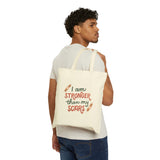Stronger than my Scars Cotton Canvas Tote Bag