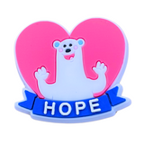 Hope Polar Bear Heart Shoe Charm