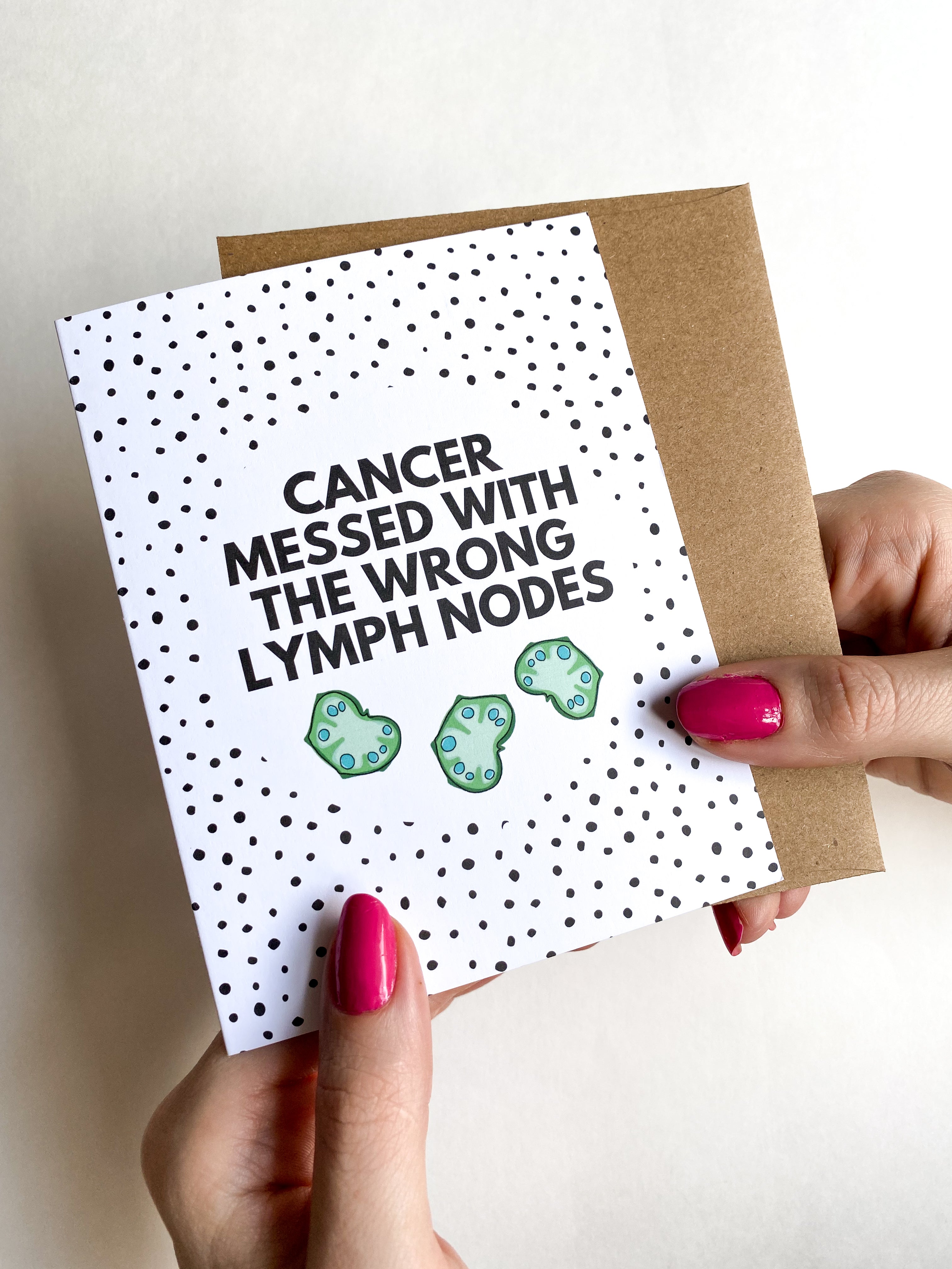 Funny Lymphoma Card – Cancer Messed With the Wrong Lymph Nodes, Get Well & Recovery Humor