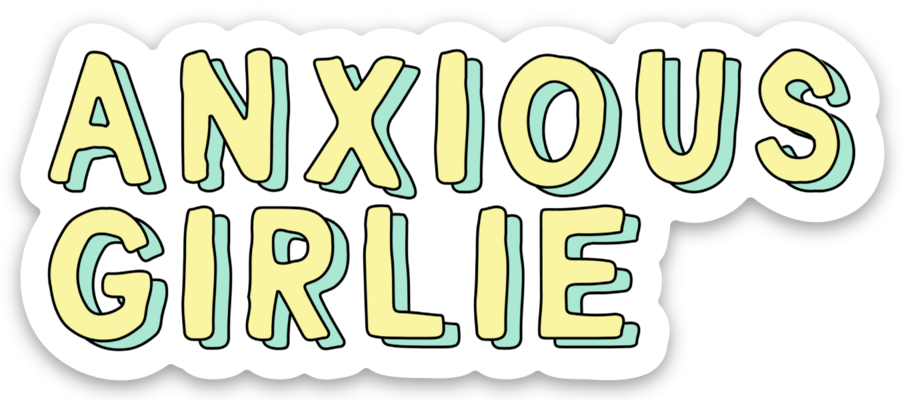 Anxious Girlie Funny Laptop Vinyl Sticker