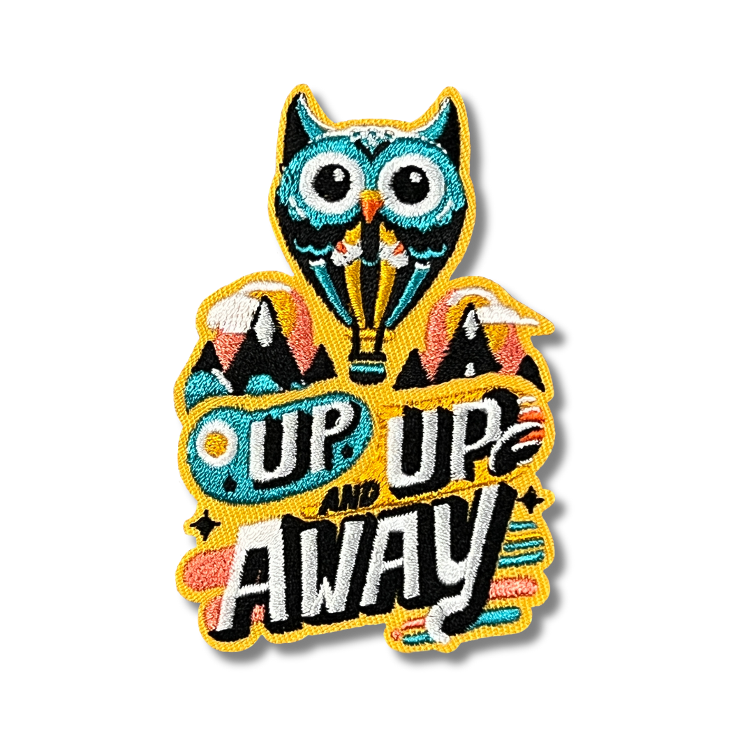 Up Up and Away Owl Hot Air Balloon Patch
