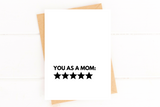Five Star Mom Funny Mother's Day Card