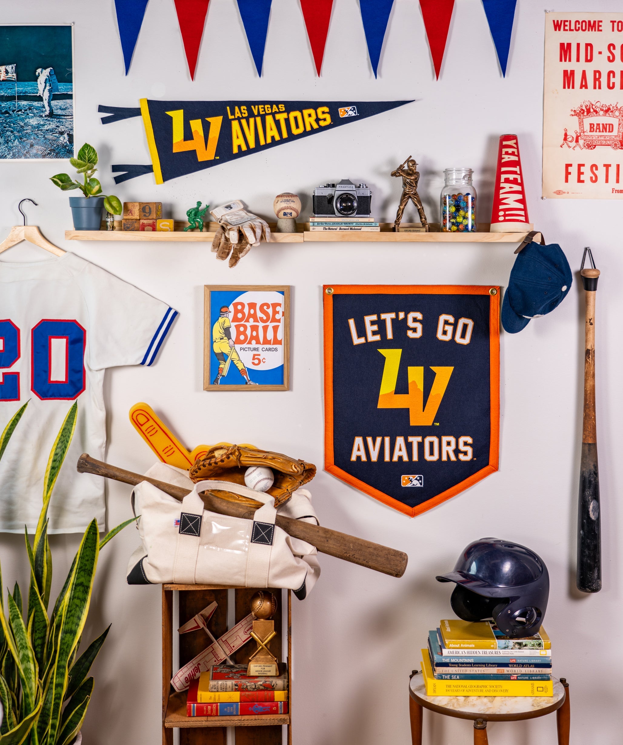Let's Go Aviators Camp Flag • MiLB x Oxford Pennant