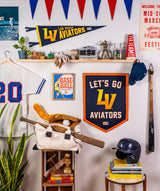Let's Go Aviators Camp Flag • MiLB x Oxford Pennant