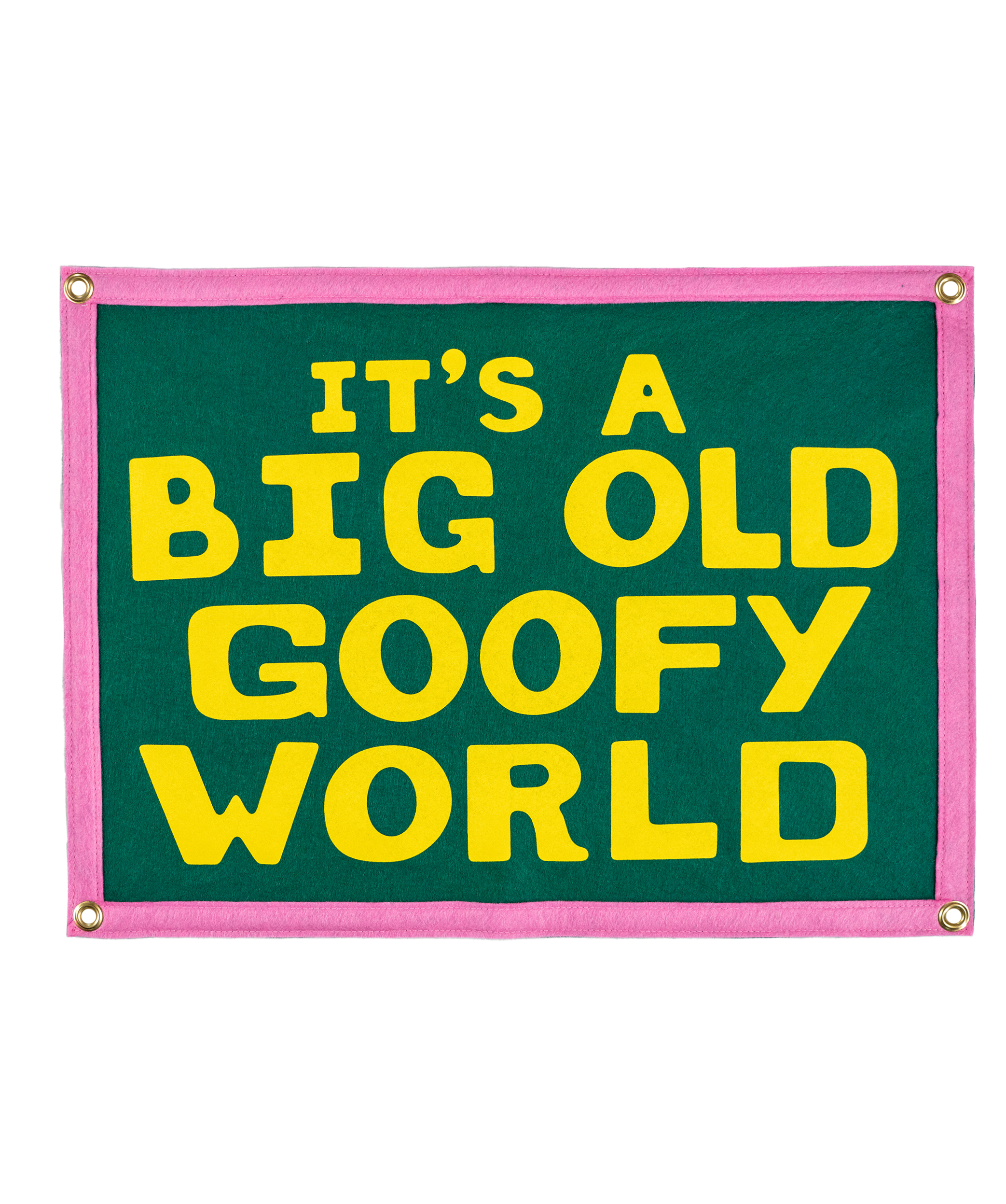 It's A Big Old Goofy World Camp Flag • John Prine x Oxford Pennant