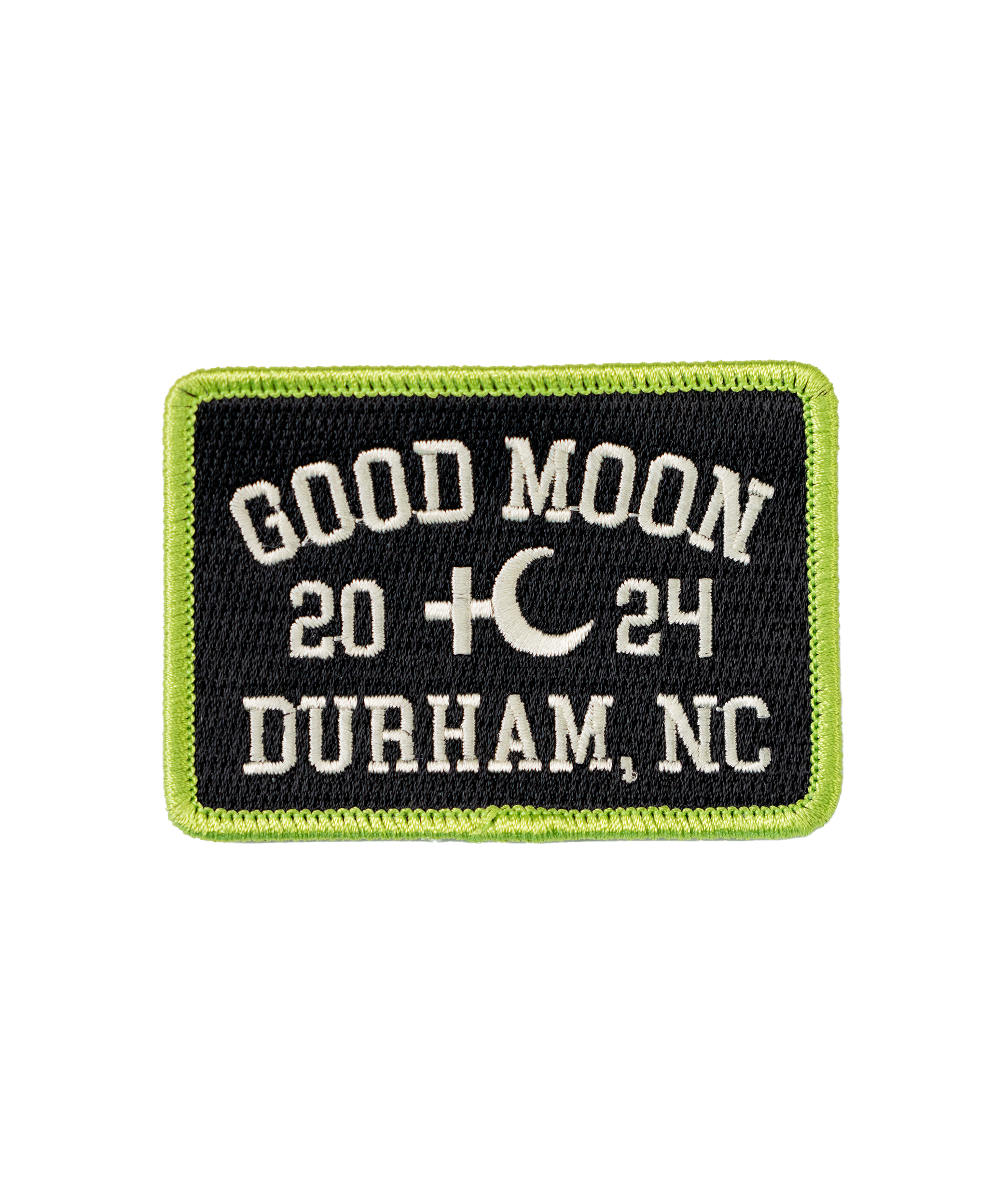 Good Moon 2024 Durham NC Embroidered Patch • Sylvan Esso x Oxford Pennant