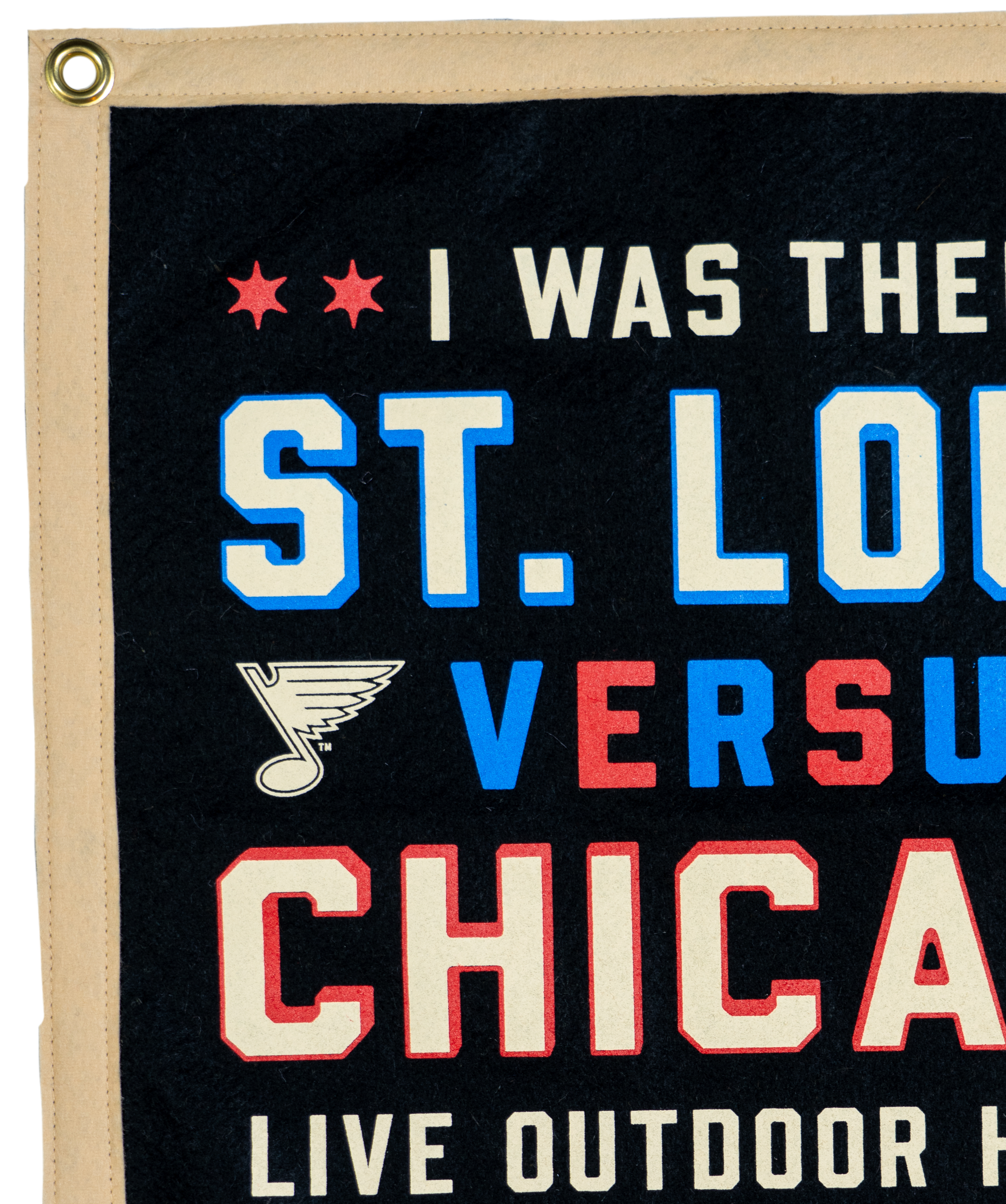 NHL Winter Classic® St Louis Blues Versus Chicago Blackhawks Camp Flag • NHL x Oxford Pennant