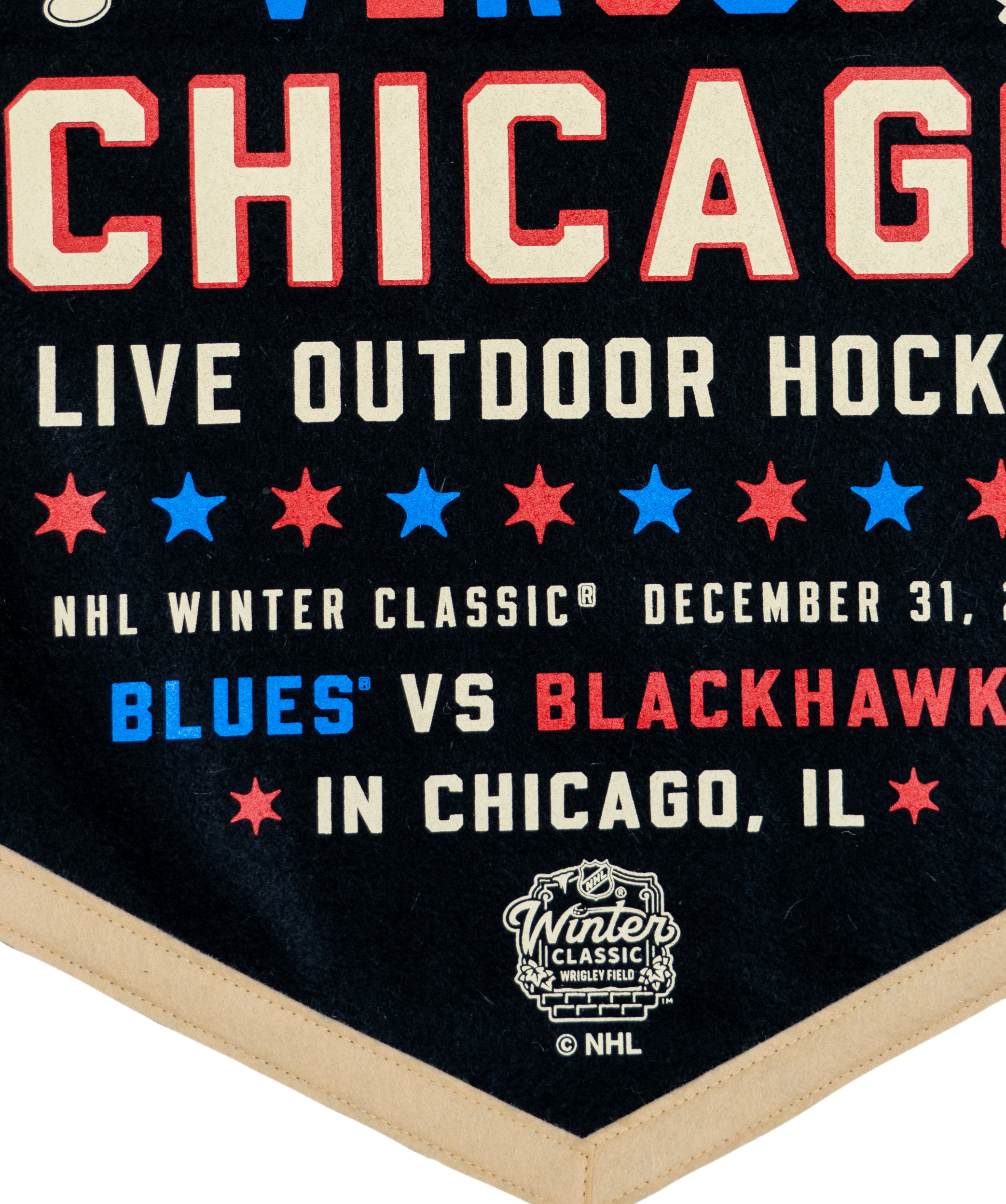 NHL Winter Classic® St Louis Blues Versus Chicago Blackhawks Camp Flag • NHL x Oxford Pennant