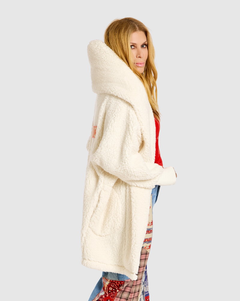 The Warrior Effect™ by Jill Martin Chenille Logo Sherpa Lounger Jacket