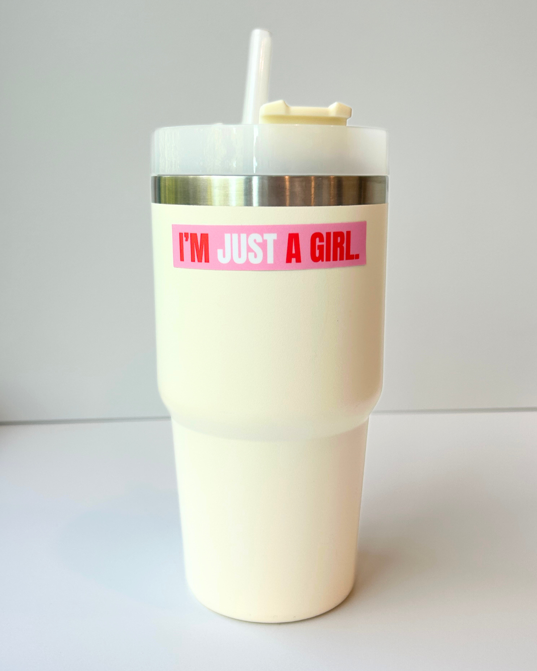 Cute Vinyl Sticker I'm Just A Girl Pink Sticker