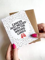Messed With the Wrong Lungs Cancer Get Well Card