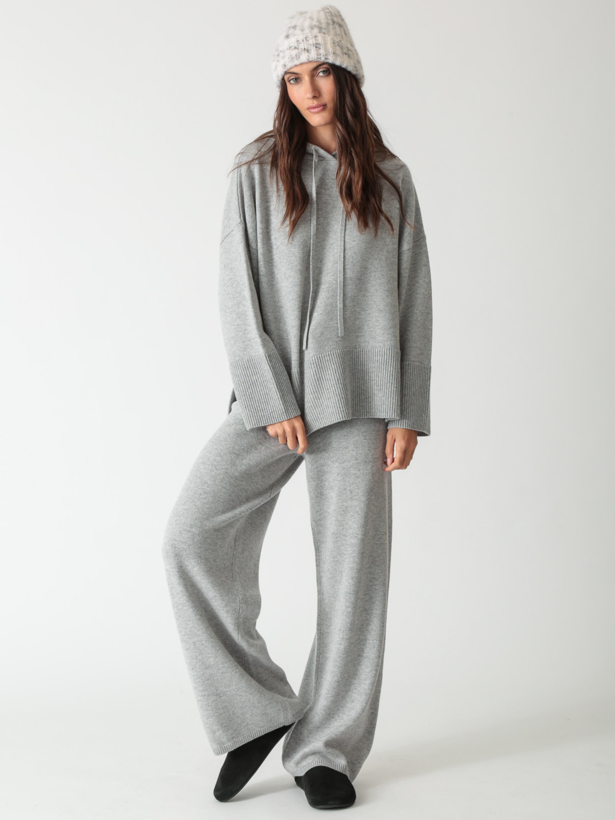 Signature Knit Hoodie - Heather Grey