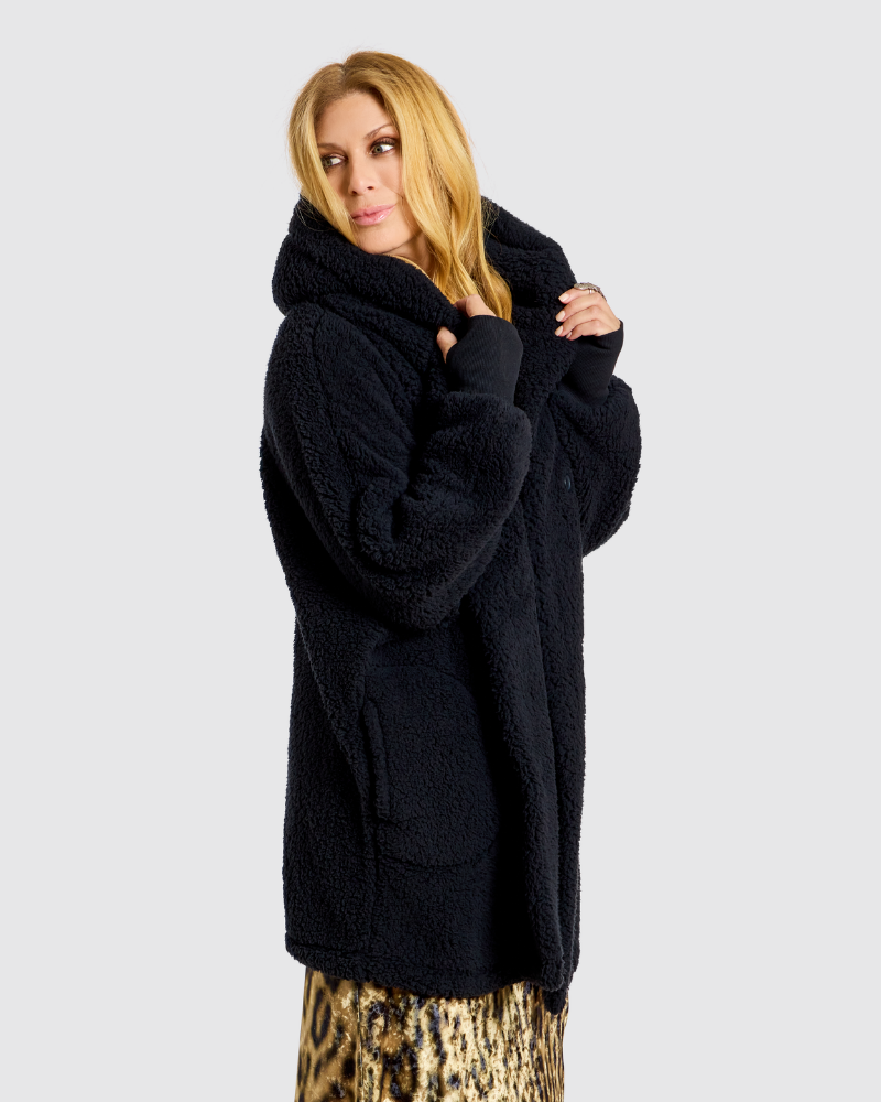 The Warrior Effect™ by Jill Martin Bedazzled Logo Sherpa Lounger Jacket