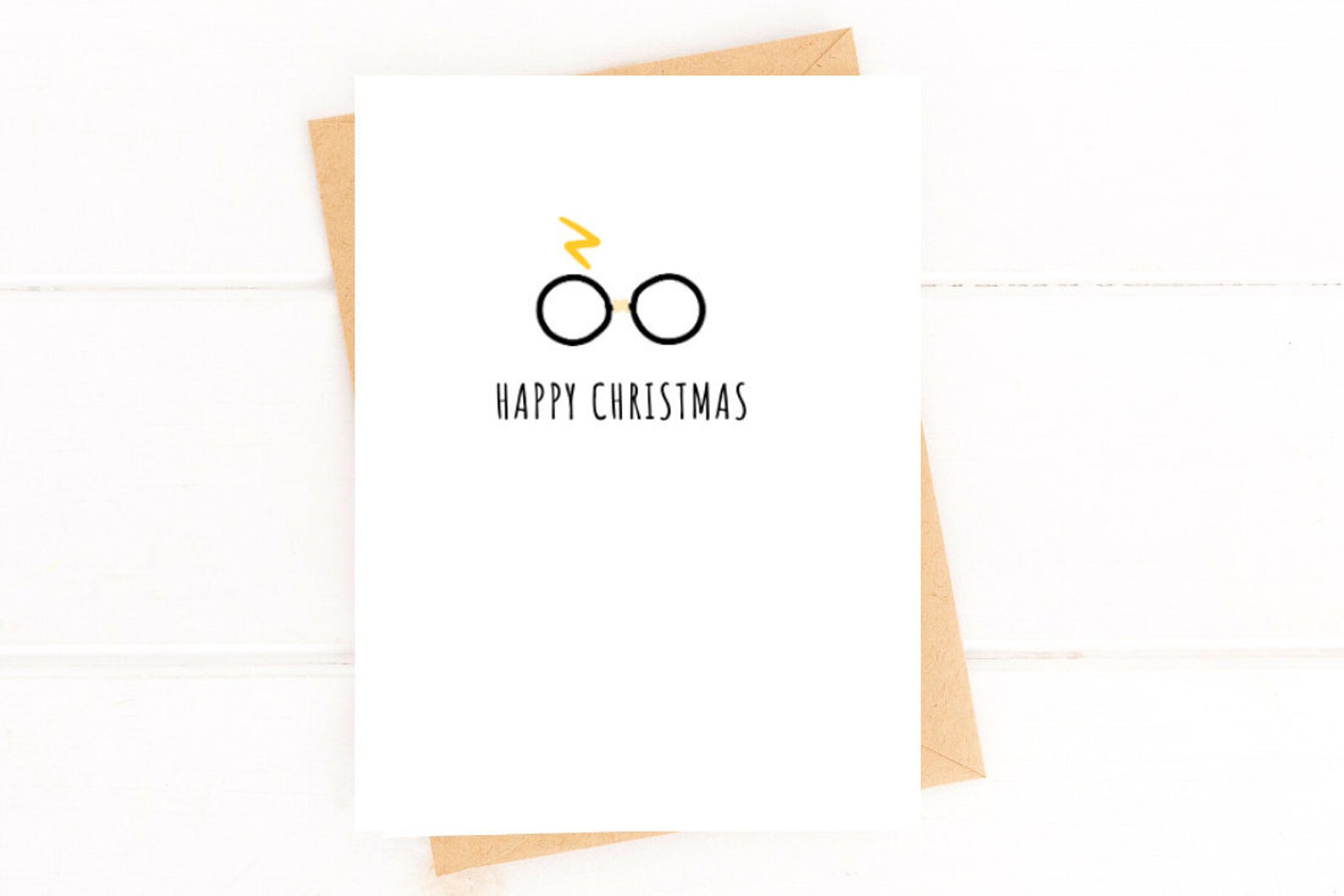 Harry Potter Inspired Christmas Card, Magical Happy Christmas, HP Lover Card