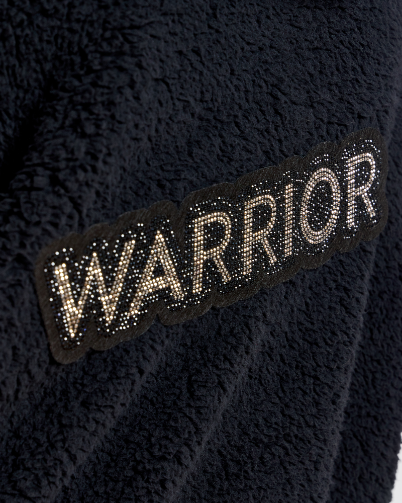The Warrior Effect™ by Jill Martin Bedazzled Logo Sherpa Lounger Jacket