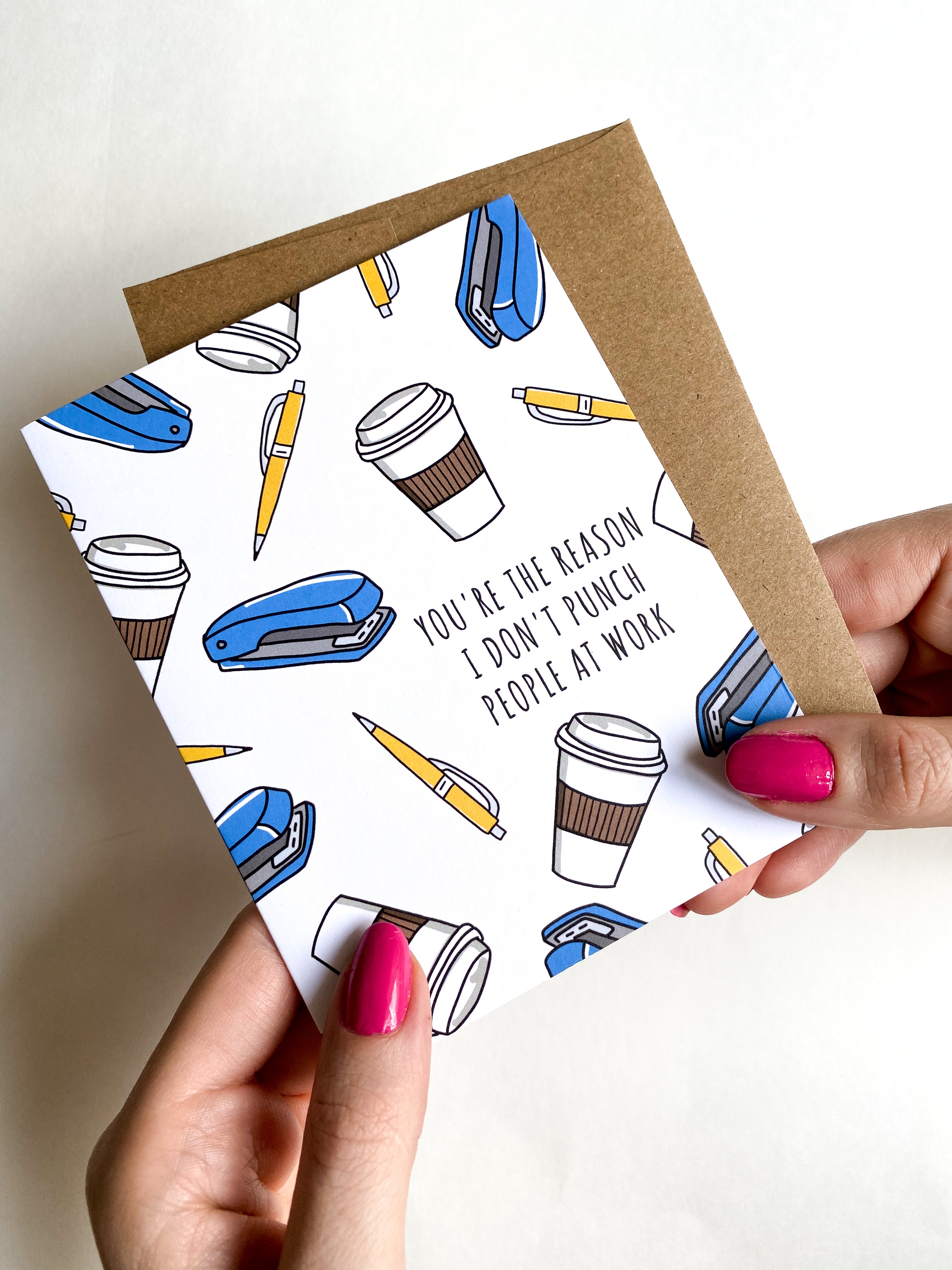 Funny Coworker Appreciation Card Work Bestie Card The Reason I Don't Punch People at Work