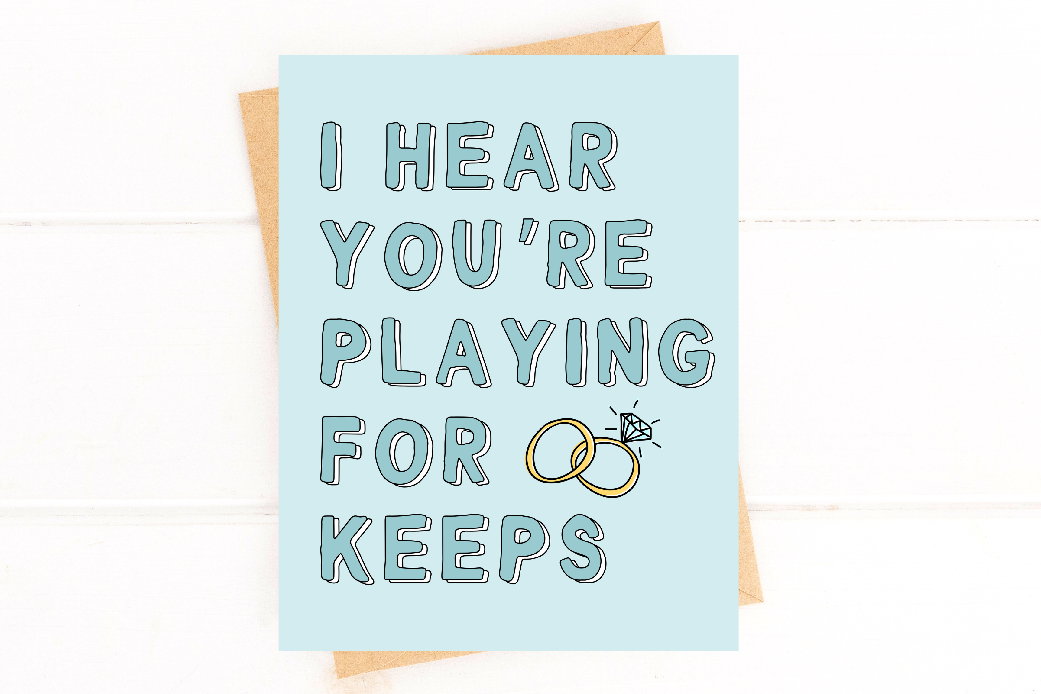 Playing for Keeps Cute Engagement Party Card Wedding