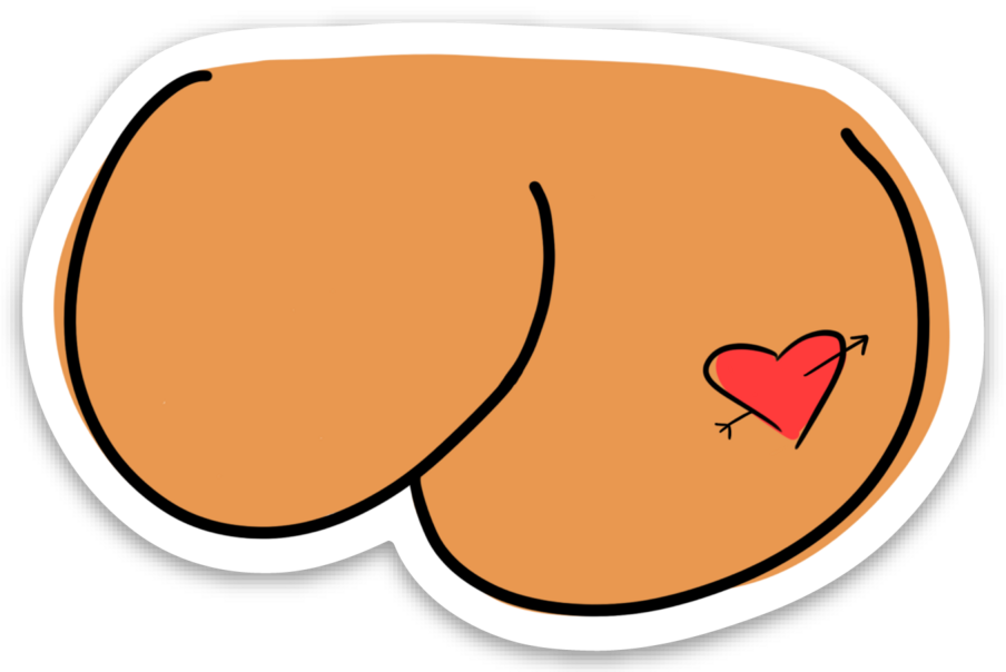 Butt Heart Tattoo Vinyl Sticker
