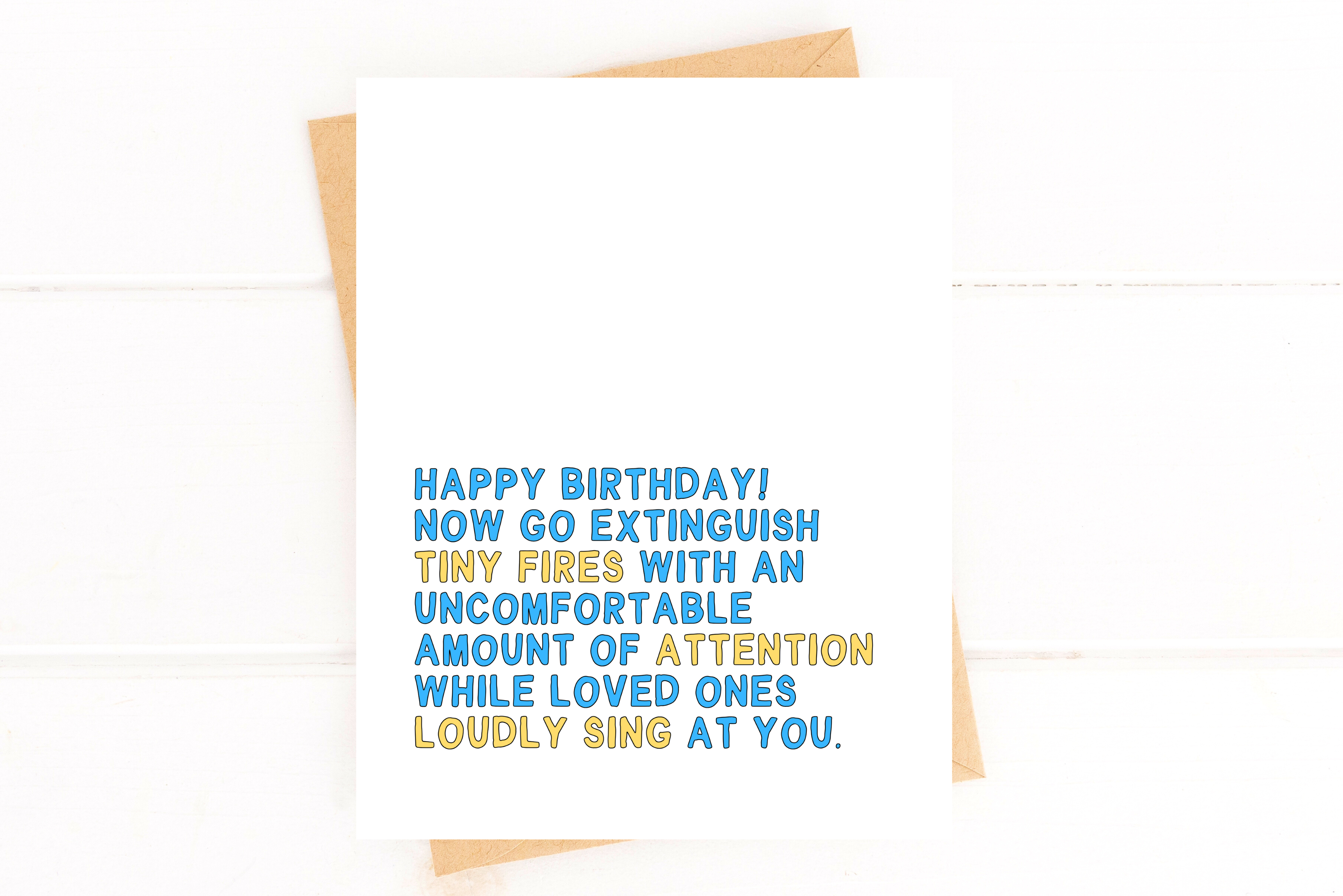 Extinguish Tiny Fires Funny Modern Birthday Card