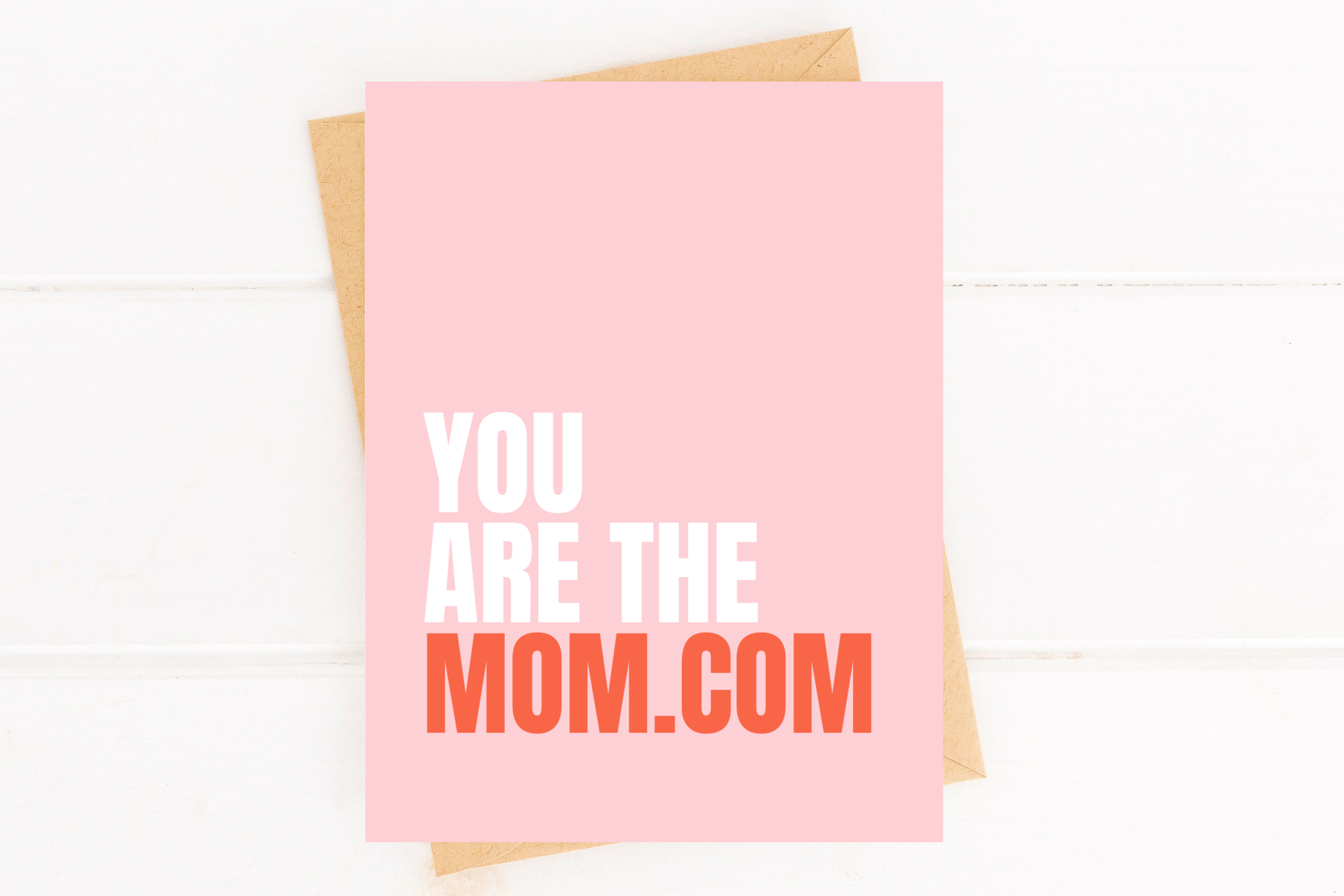Cute Mother's Day Card Mom Dot Com Pink Mother's Day Card