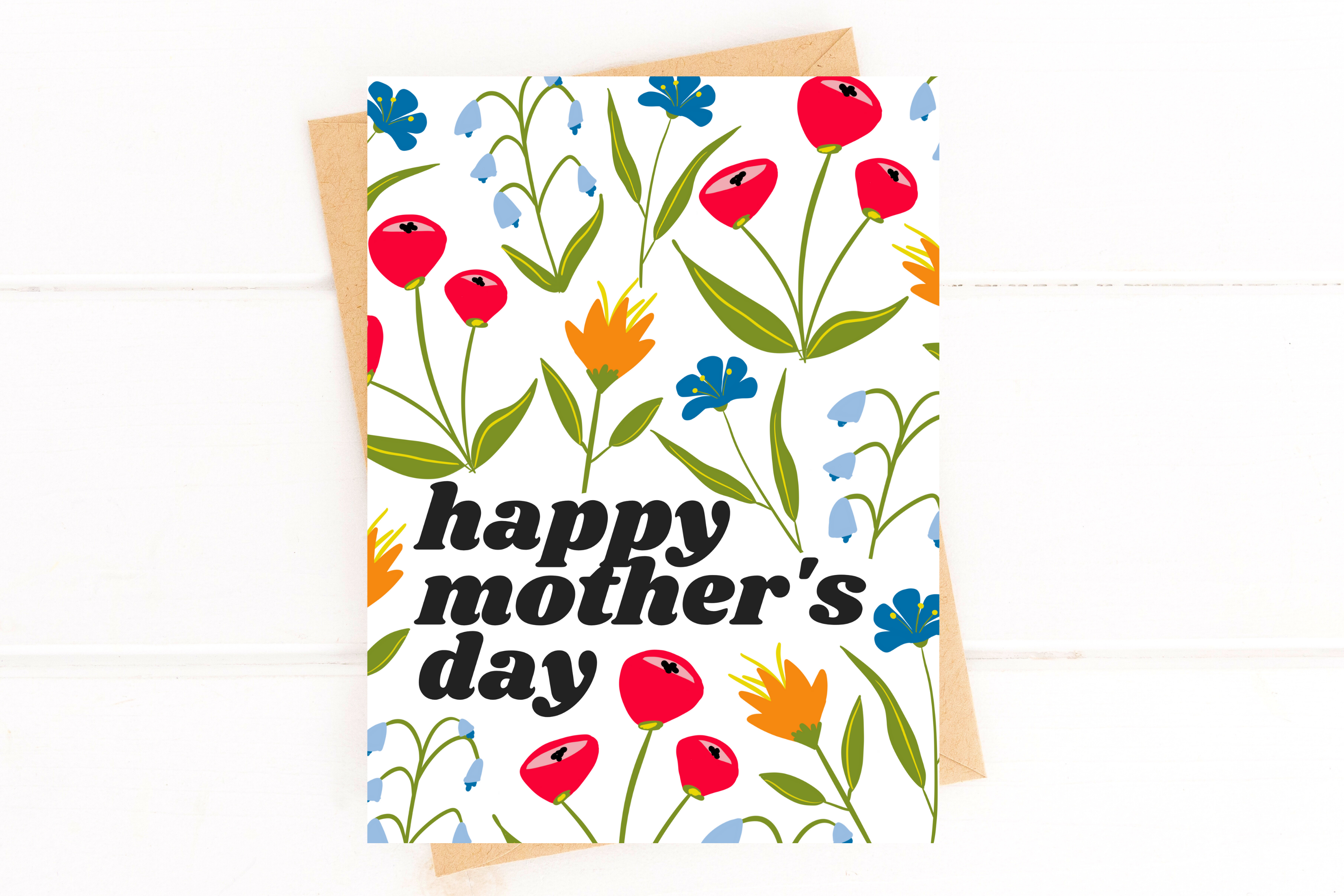 Happy Mother's Day Card Floral Mother's Day Card Modern Mother's Day Card
