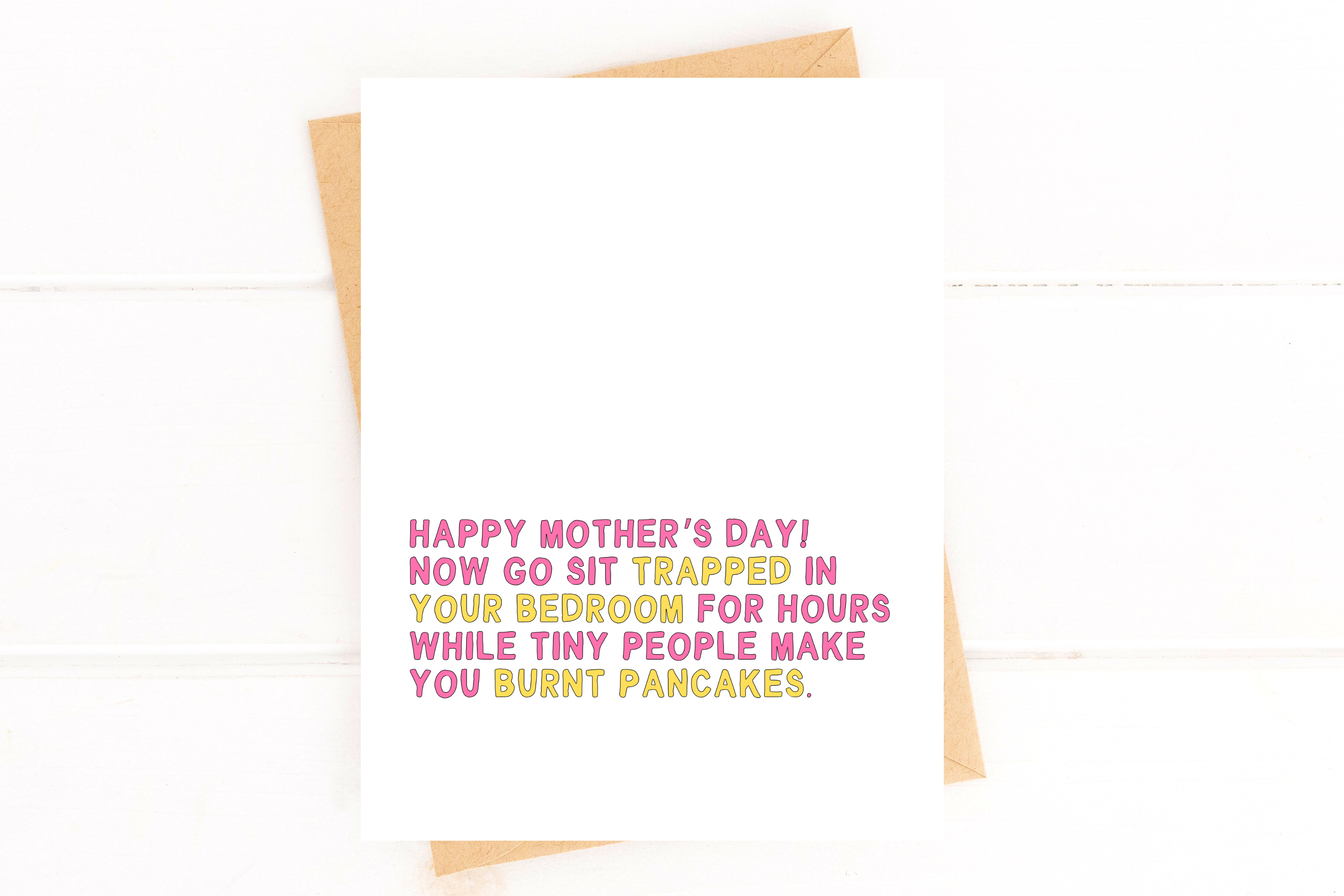 Burnt Pancakes Funny Modern Mother's Day Card