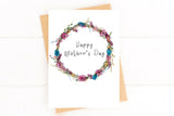 Watercolor Floral Wreath Mother’s Day Card – Happy Mother’s Day Greeting