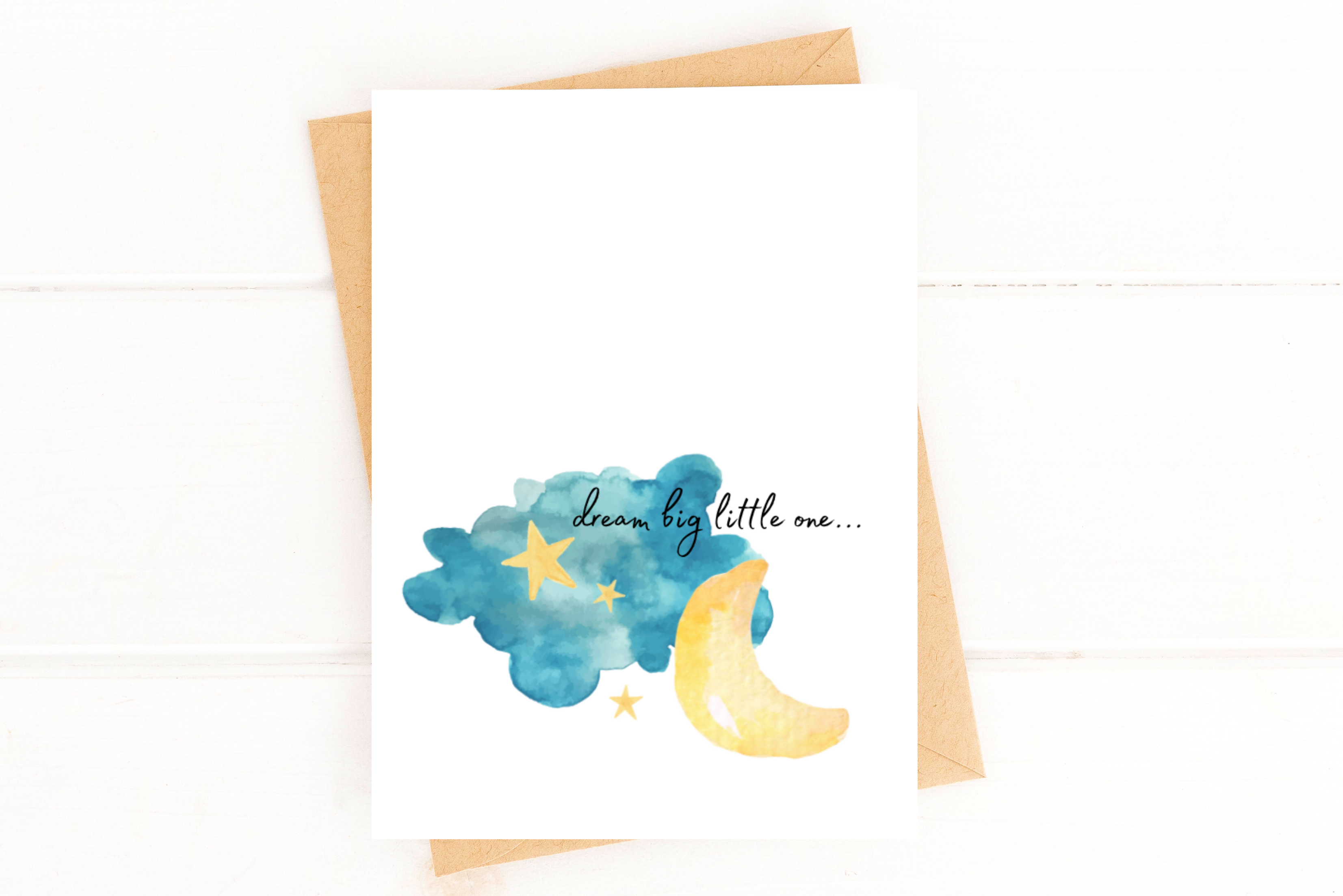 Dream Big Little One New Baby Card Baby Birthday Card