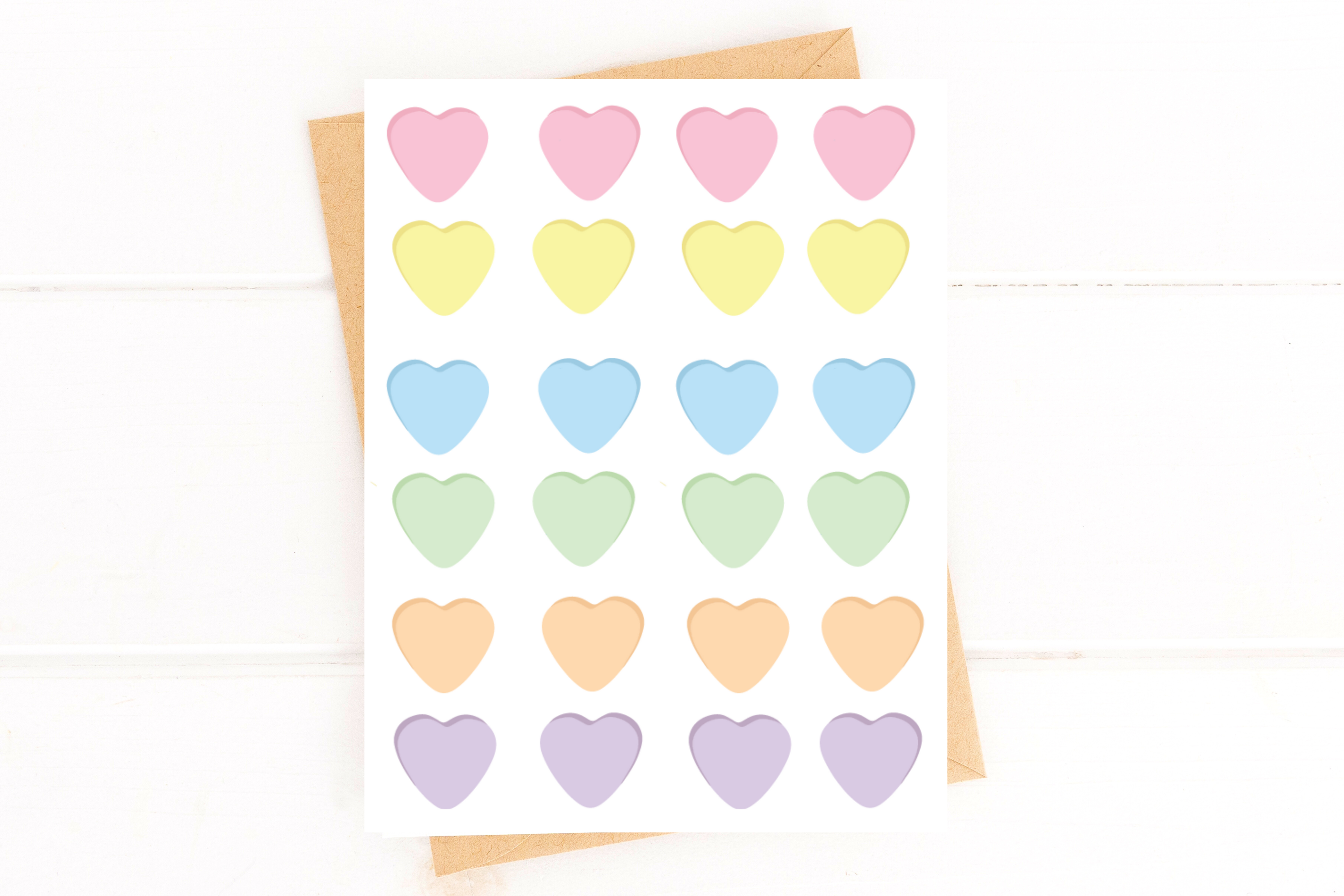 Cute Candy Heart Valentine's Card Just Because Card Anniversary Card Love Card