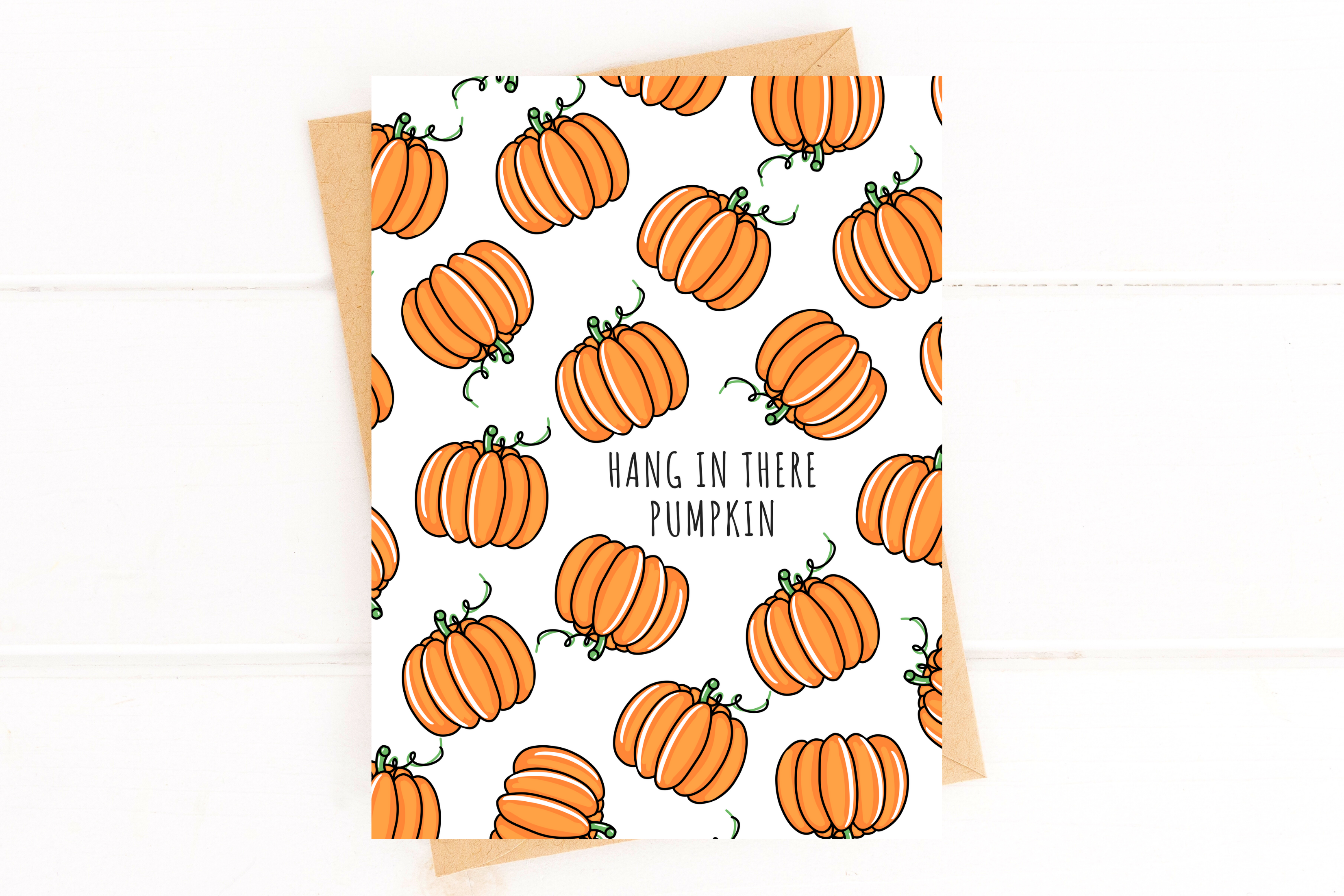 Hang In There Pumpkin Encouragement Card