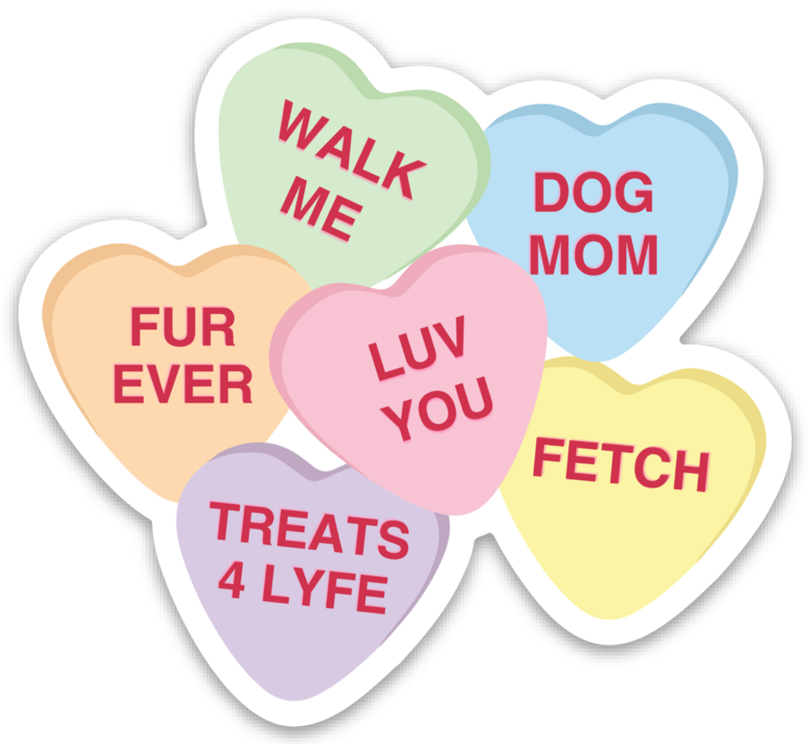 Dog Mom Valentine's Candy Sticker