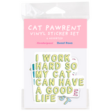 Cat Parent Vinyl Sticker Pack – Set of 6 Pet Owner Stickers