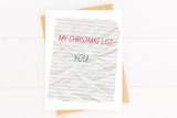 Christmas List Cute Holiday Card Romantic Christmas Card