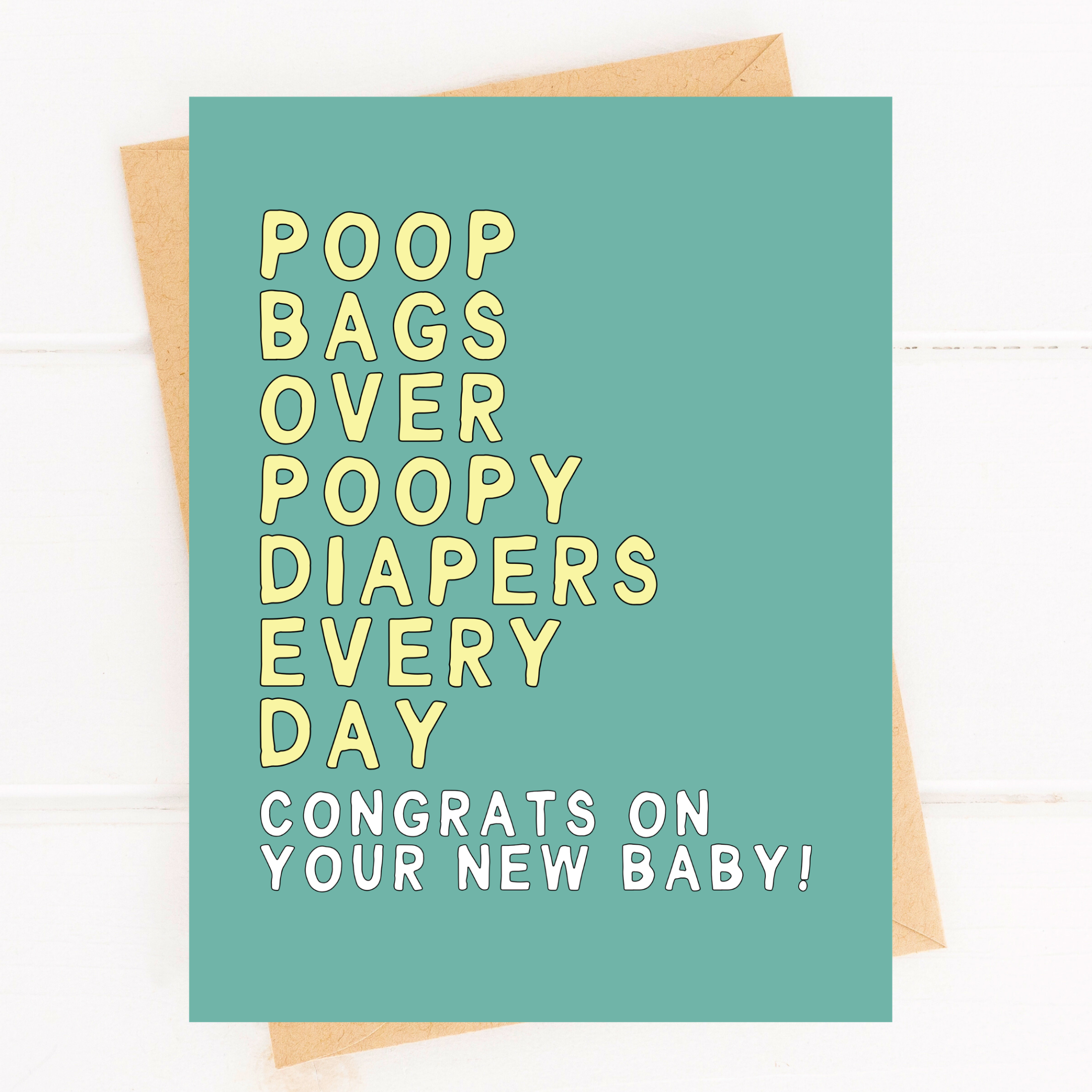 Funny New Puppy Card for Puppy Shower New Dog Parent Card Poop Bags