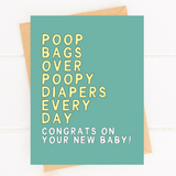 Funny New Puppy Card for Puppy Shower New Dog Parent Card Poop Bags